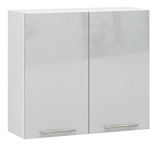 Felső konyhaszekrény Ozara W80 H720 (fehér + fényes fém) 