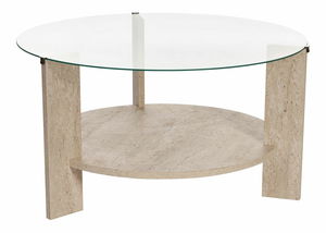 Stolić za kavu Claro (travertin + staklo)