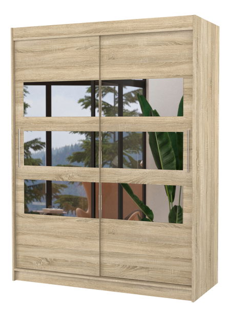 Dulap de haine Fioren (Stejar sonoma) (cu oglindă)