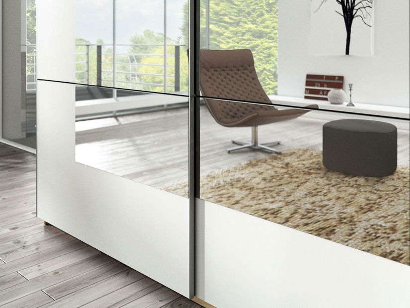 Dulap de haine Benson Typ 58 (san remo deschis + Alb + Oglindă)