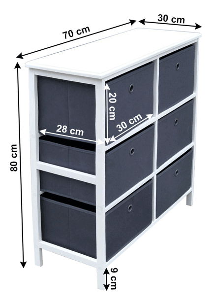 Komoda Dacapo TYP 2 (biela + sivá)
