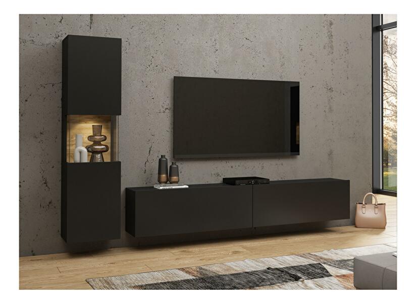 Mobilier living Avernic Typ 09 (onyx negru + Stejar wotan)