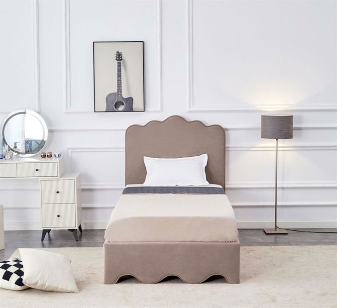 Jednolôžková posteľ 90 cm Oreoso (bez matraca) (béžová)