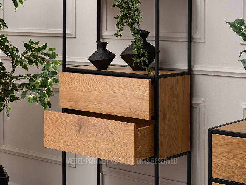 Regál Soren Reg (tölgy + fekete)