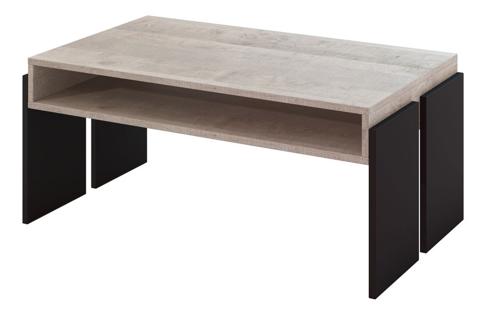 Dohányzóasztal Ramea (platinum grange tölgy + fekete)