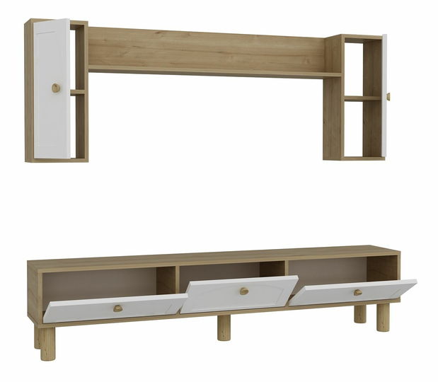 Set za dnevni boravak Simplicado (hrast + bijela)