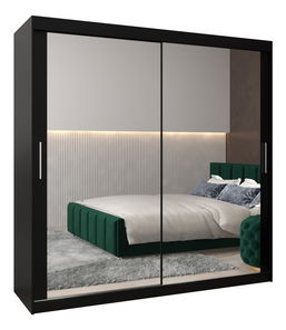 Ormar za garderobu 200 cm Toki 3 (crna mat + crna mat)