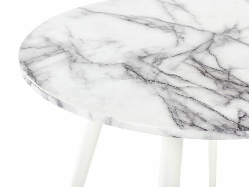 Okrúhly jedálenský stôl Guccino (biely mramor) (pre 4 osoby)