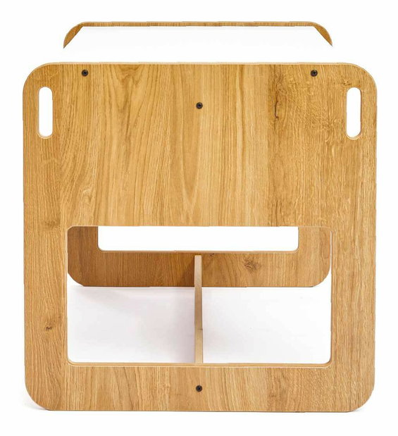 Set detský stolík a 2 stoličky Durumo 2 (biela + naturálna)