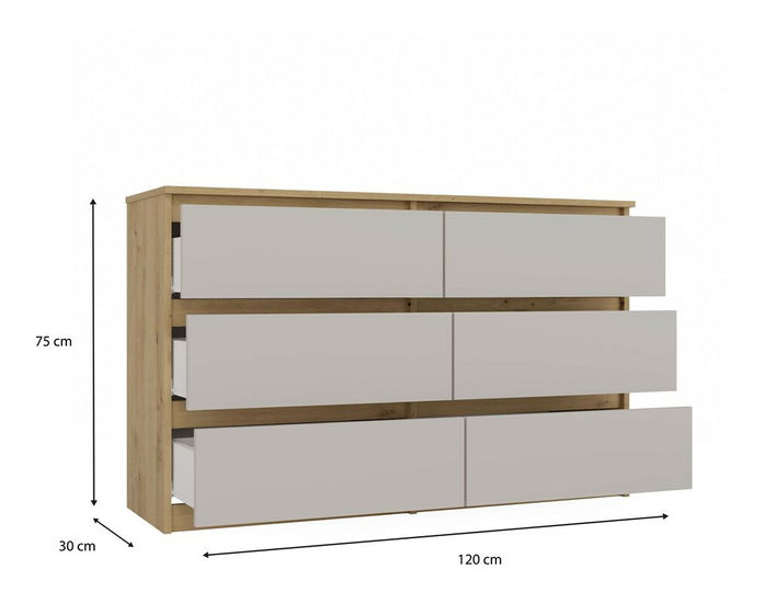 Komoda Musecalo 6 120 (antracit + kašmír)