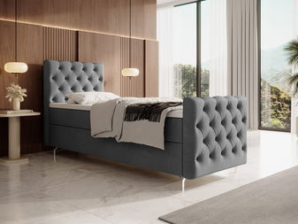 Egyszemélyes ágy 80 cm Clinton Bonell (sötétszürke) (ágyráccsal és tárolóhely nélkül)