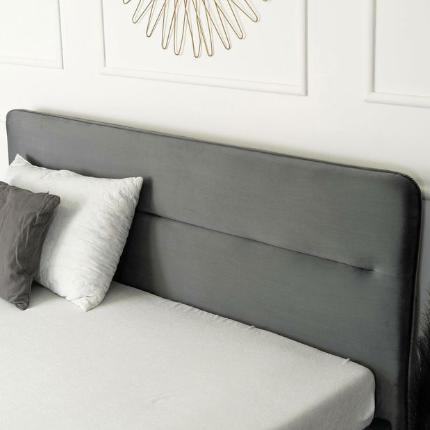 Pat matrimonial 160 cm Beasain (gri) (cu somieră)