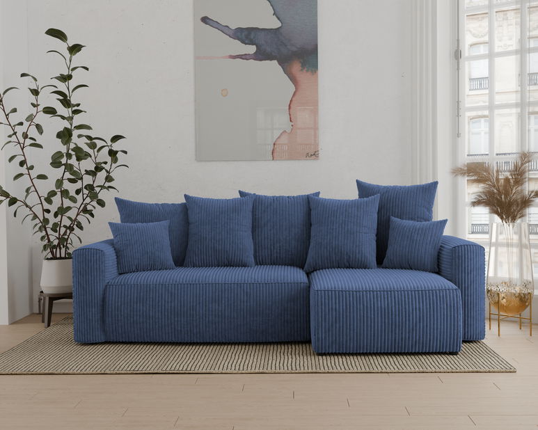 Rohová sedačka Denia (P) (tmavomodrá)