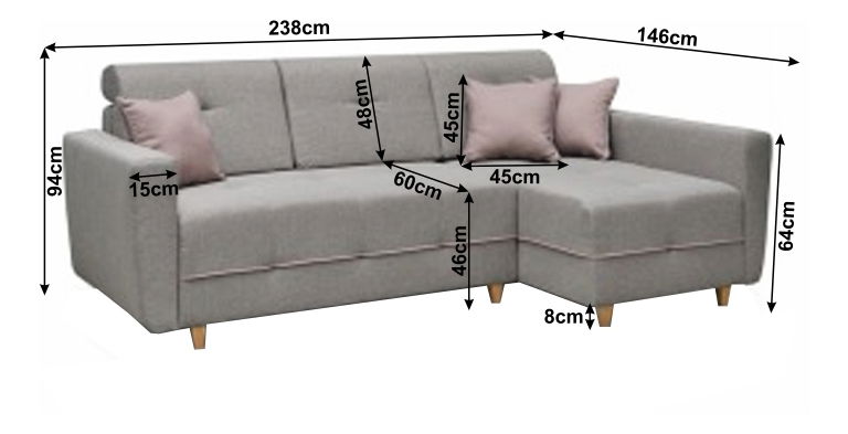Set canapea fotoliu Haveron (D) (gri)