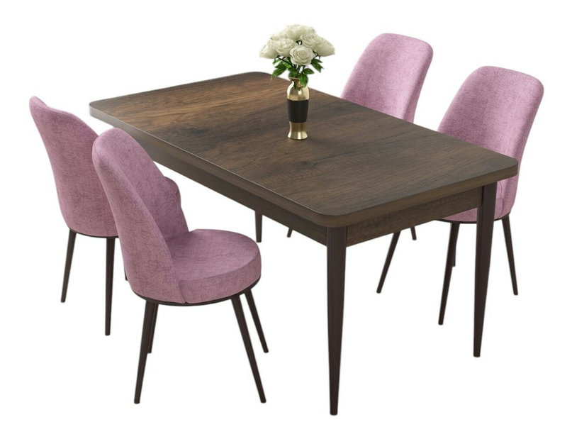 Set dining Nilla 1 (nuc baroc + roz) (pentru 4 persoane)