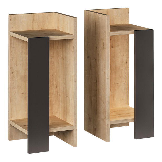 Nočný stolík Elmo 1 (Dub + Antracit)