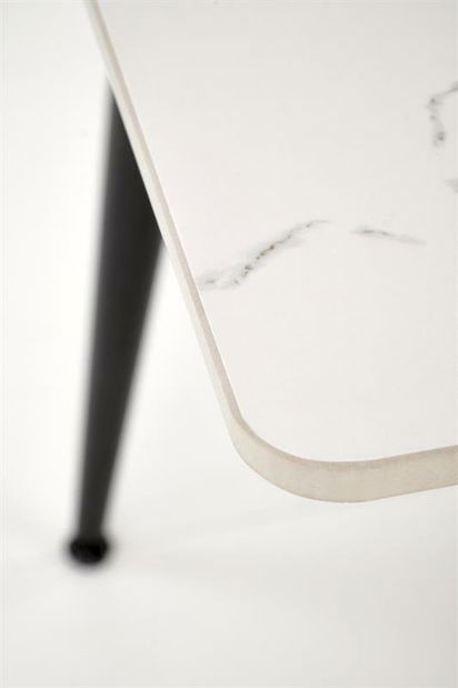 Jedálenský stôl Emilo 120 (biely mramor + čierna) (pre 4 osoby)