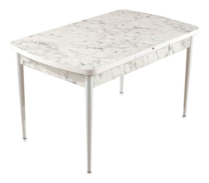Masă sufragerie Vopami (alb + gri) (pentru 4-6 persoane)