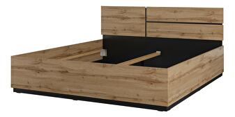 Pat matrimonial 180 cm Crossroad S32 (stejar wotan + negru)