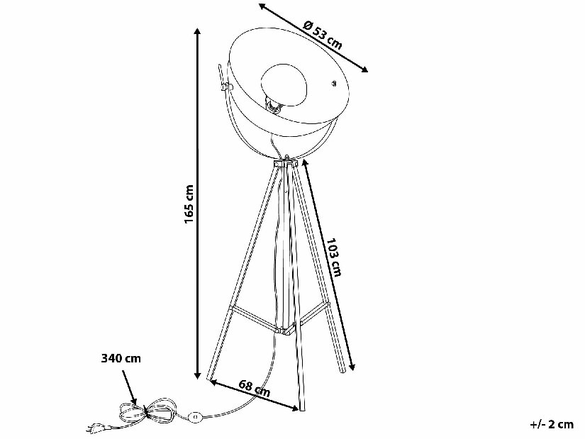 Lampă 149 cm Theos Ii (alb)