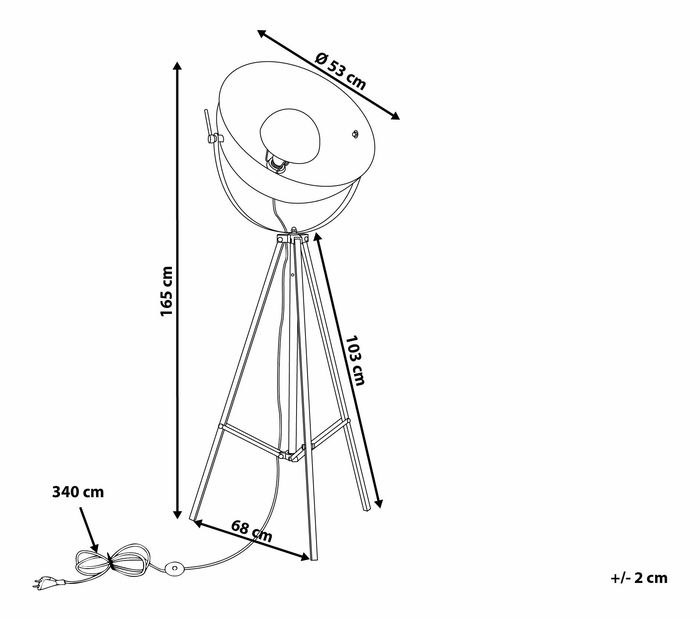 Samostojeća svjetiljka 149 cm Theos Ii (bijela)
