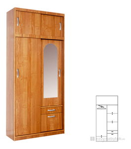Šatníková skriňa Alfonzo 1 (so zrkadlom)