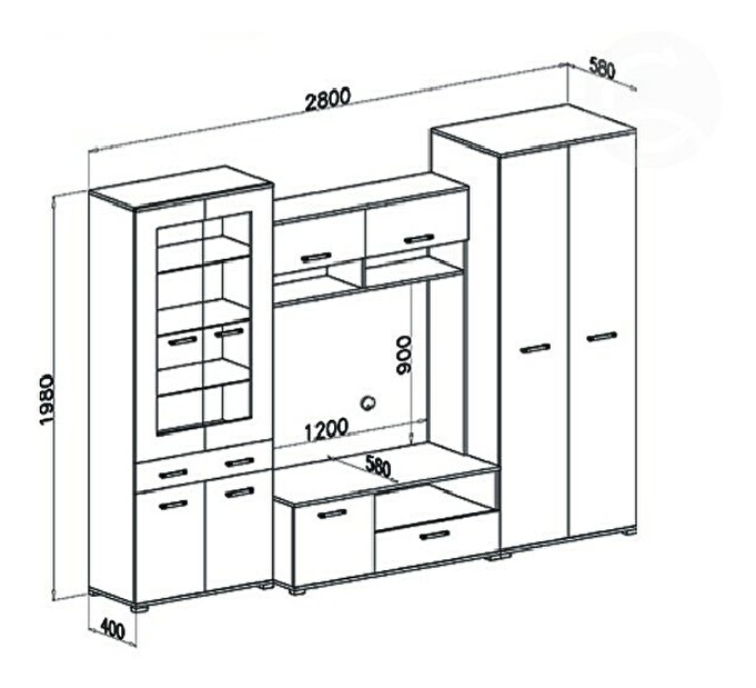 Obývacia stena Arizona (wenge + jaseň) CASA-4083 (s osvetlením)