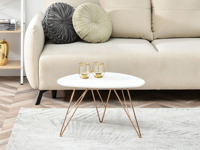 Măsuță de cafea Rave S (alb + cupru)