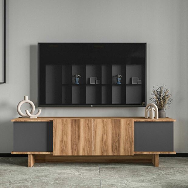 TV stolík/skrinka Didus (antracit + orech)