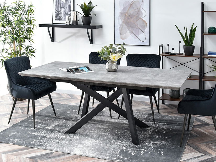 Jedálenský stôl Timmy (betón + čierna)