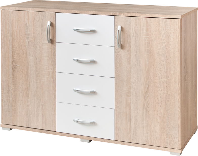 Komoda G 120S (dub sonoma/biela)