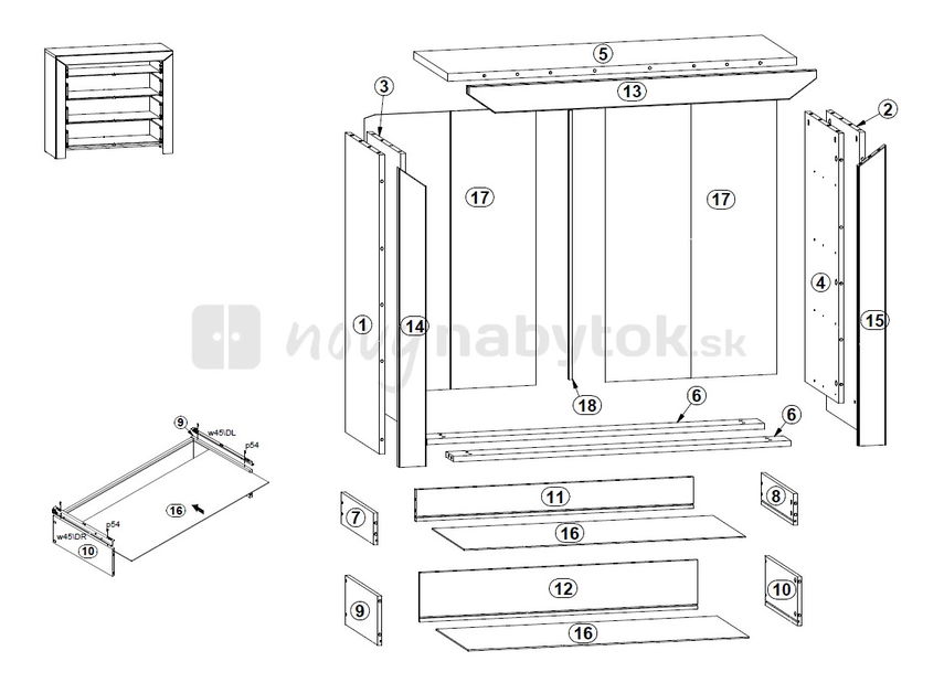 Komoda BRW Mezo KOM4S/9/10