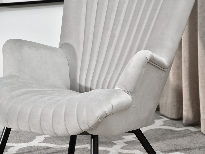 Dizajnové kreslo Lanzaris (sivá + zlatá)