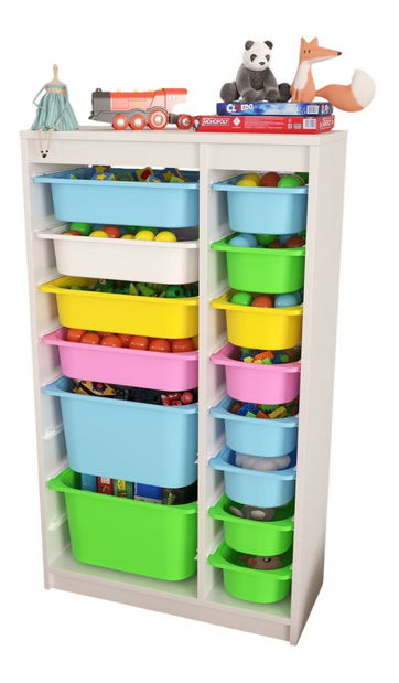 Organizator za igračke Dremonka 6 (bijela + više boja)