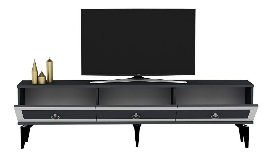 TV asztal/szekrény Sotema 3 (antracit + fehér) 
