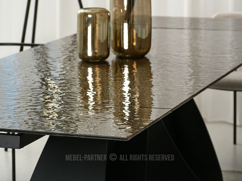 Masă de sufragerie Prego (auriu + negru)