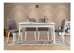 Set mobilier sufragerie Bimuvo 5 (alb + gri) (pentru 4 persoane)