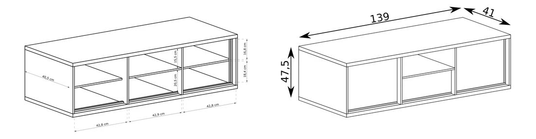 Masă TV/Dulap Milley 12 (cu iluminat LED) (hikora)