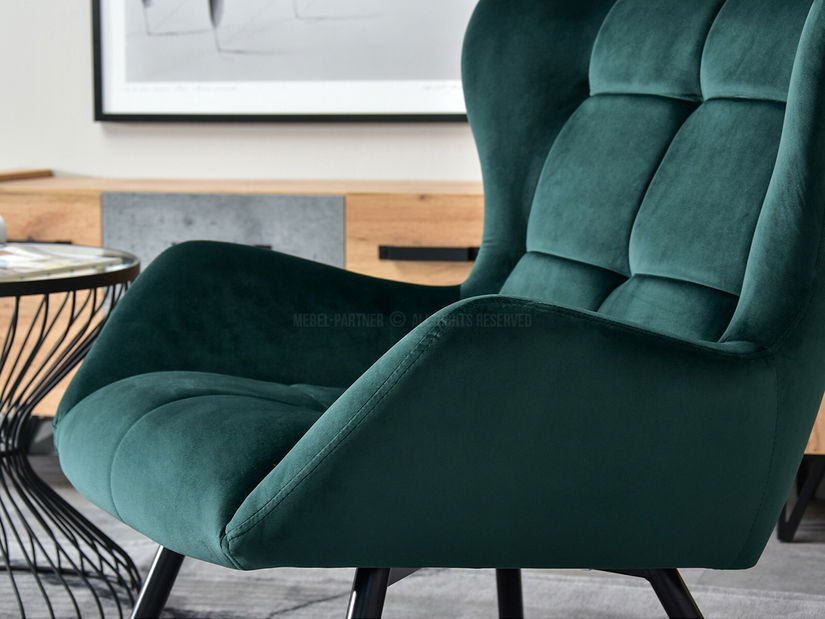 Relaxačné kreslo Norweien (zelená + čierna)