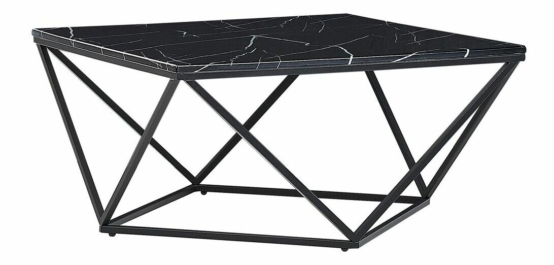 Konferenčný stolík Magna (čierna) (mramorový efekt)