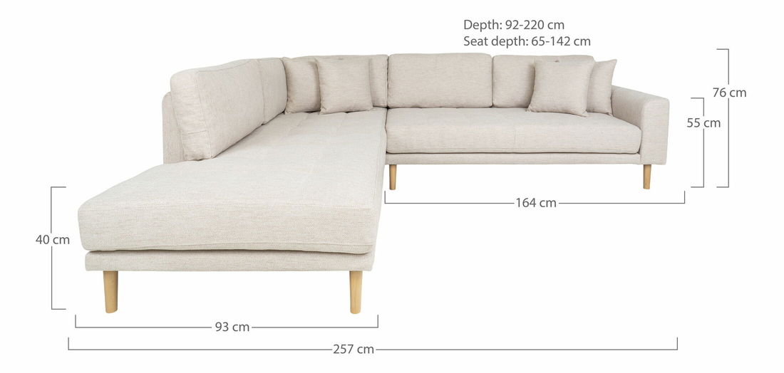 Rohová sedacia súprava (L) Lvaveriaora L (piesková)