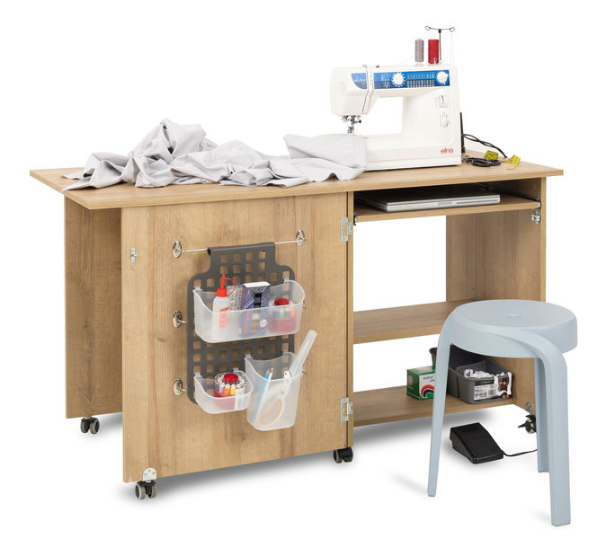 Masă de lucru pe roți Wernalo 1 (stejar riviera)