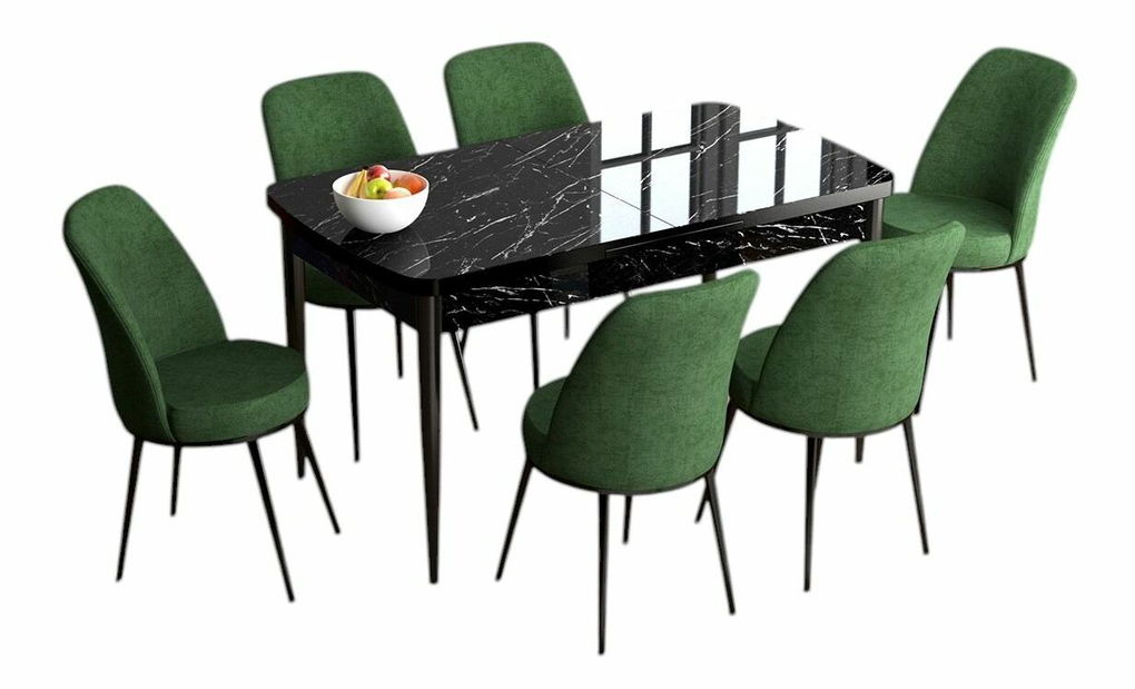 Jedálenský set Hana (orech barokový + sivá) (pre 6 osôb)