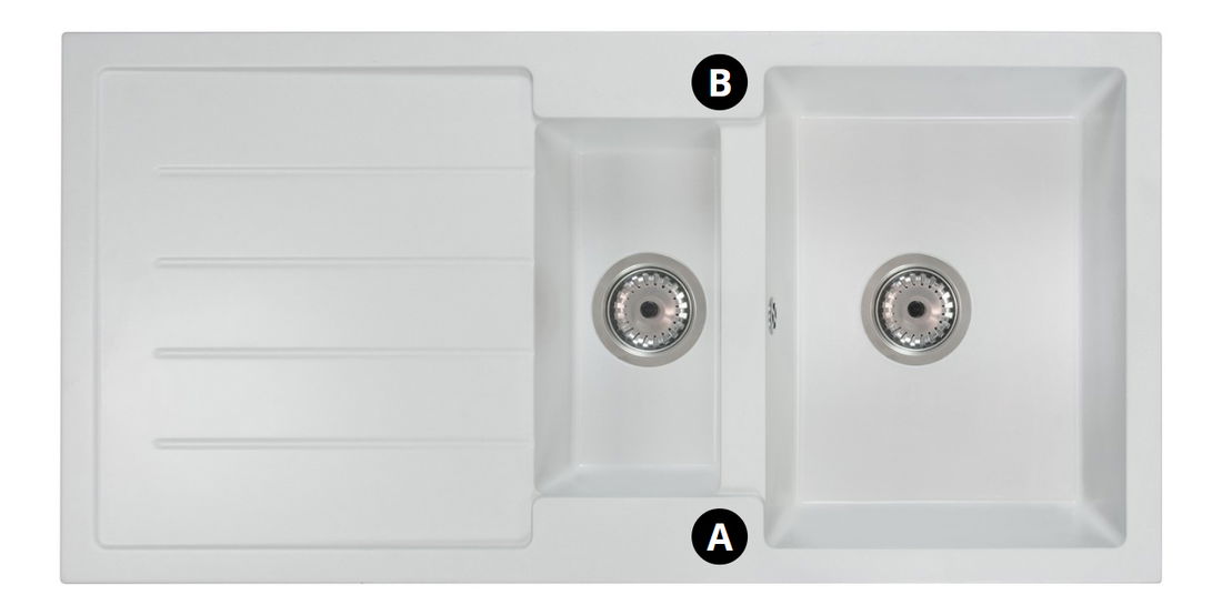 Kuchynský drez Yuxur (čierna + textúra) (s 2 otvormi pre batériu) (P)