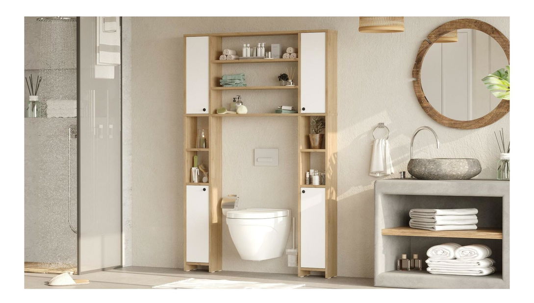 Fürdőszoba szekrény Lolipop (fehér + tölgy) 