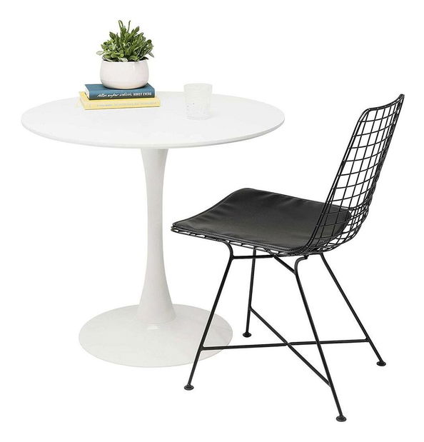 Masă de sufragerie Roventona 2 (alb mat) (pentru 2 persoane)