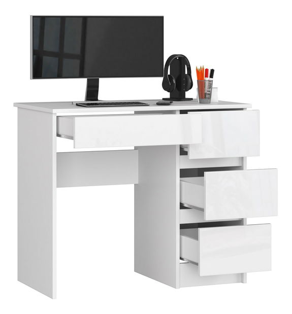 PC stolík Benicio II (biela + biely lesk) (P)