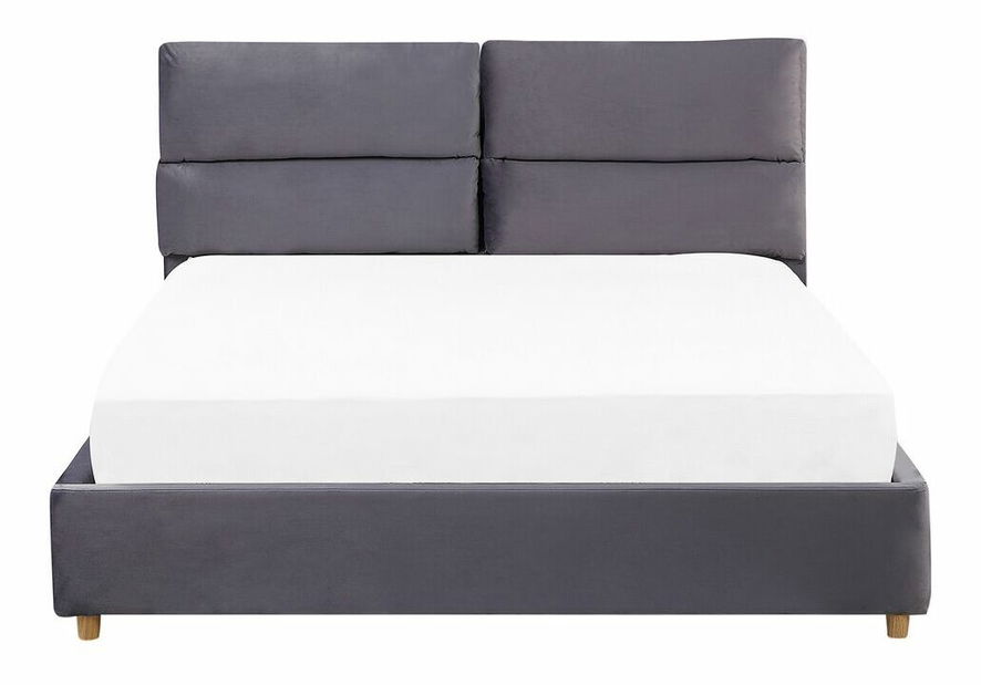 Pat matrimonial 140 cm BALSAS (textil) (gri) (cu somieră)