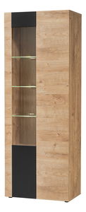 Vitrina Aruno AR WSW (hrast ribbeck + crna) (s rasvjetom)