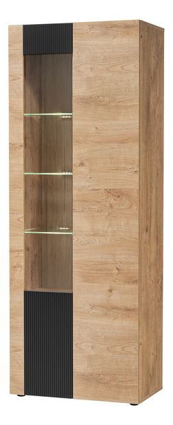 Vitrină Aruno AR WSW (Stejar ribbeck + Negru) (cu iluminat)
